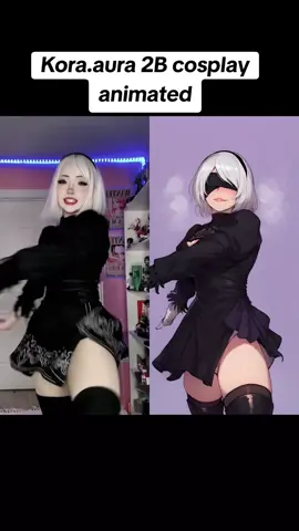 2B @kora.aura cosplay animated #cosplay #2b #nierautomata #edit #animation #ai #fandom #2bcosplay 
