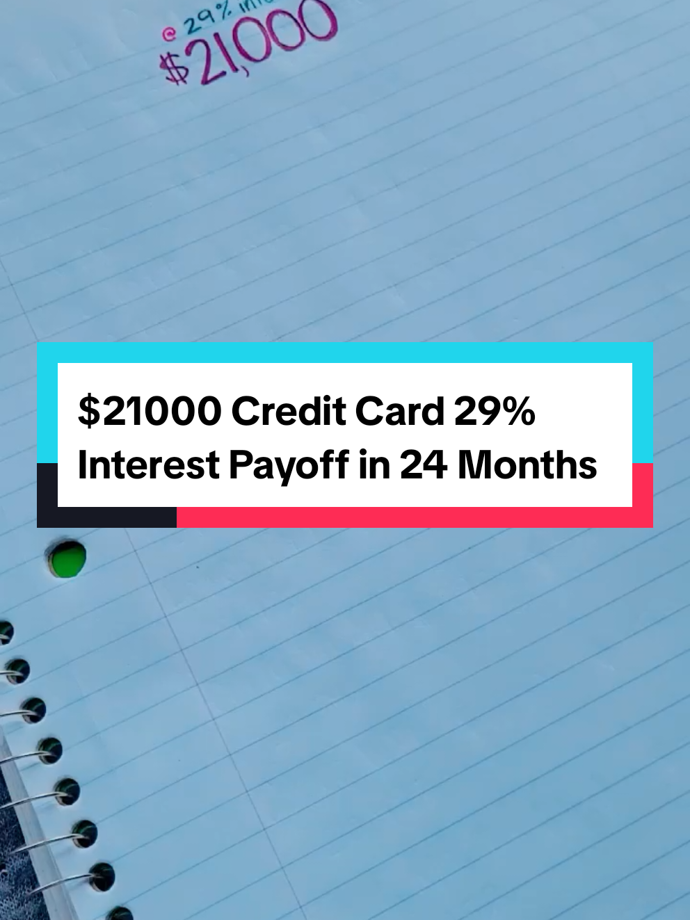 Replying to @sweetcakezz Here's how this same credit card would look with a 24 month payoff plan.  All these spreadsheet tools are available as a bundle in my Stan Store #creditcard #debt #payoffdebt 
