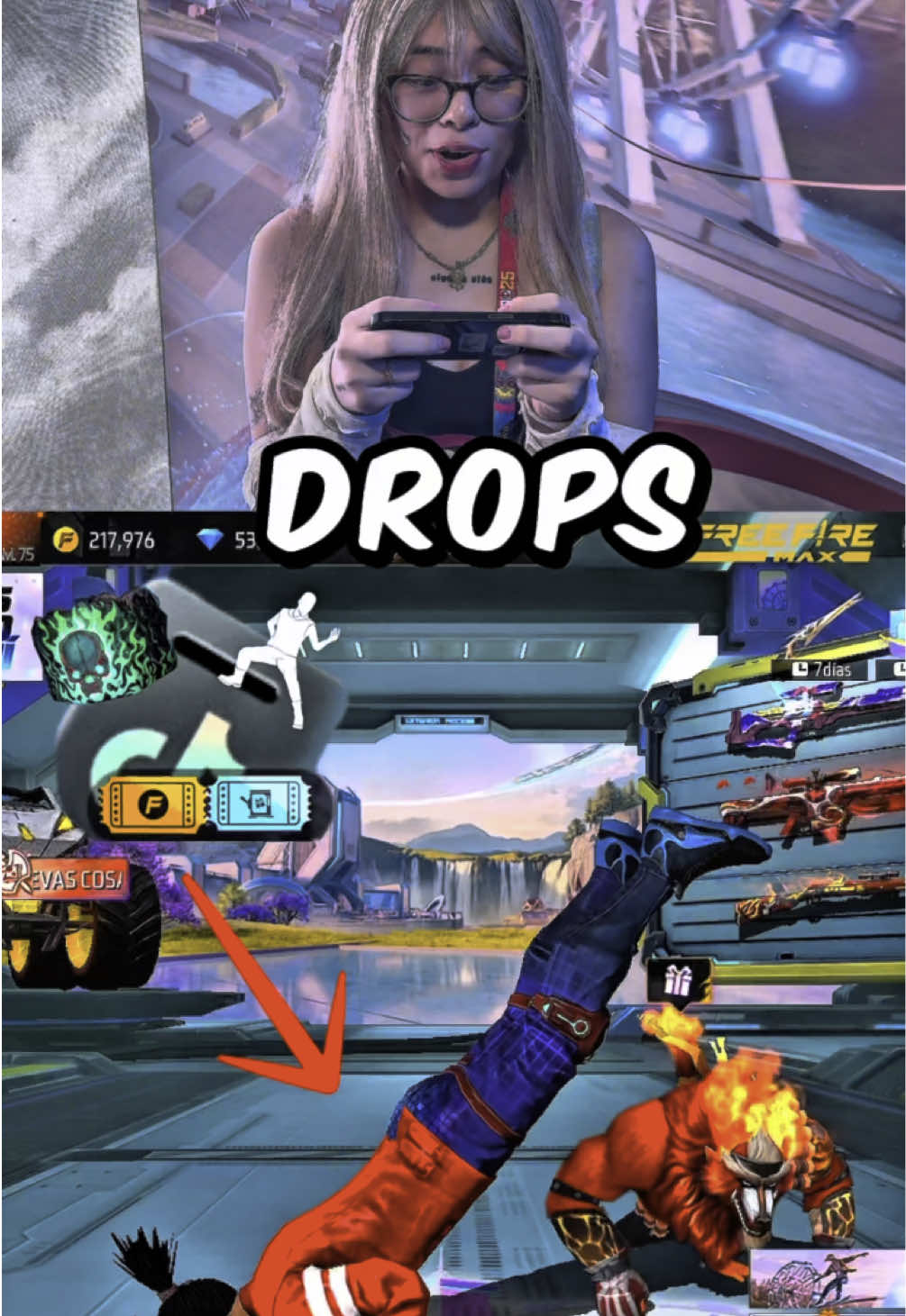 Los drops han vuelto en @Garena Free Fire LATAM 😈 #freefire #gamerentiktok #menaesc1 