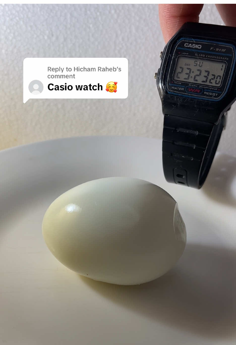 Replying to @Hicham Raheb press egg with casio watch #egg #viraltiktok 