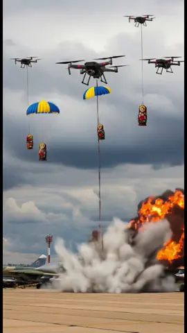 Ukrainian drones destroy Russian military aircraft in the heart of Russia #ukraine #war 