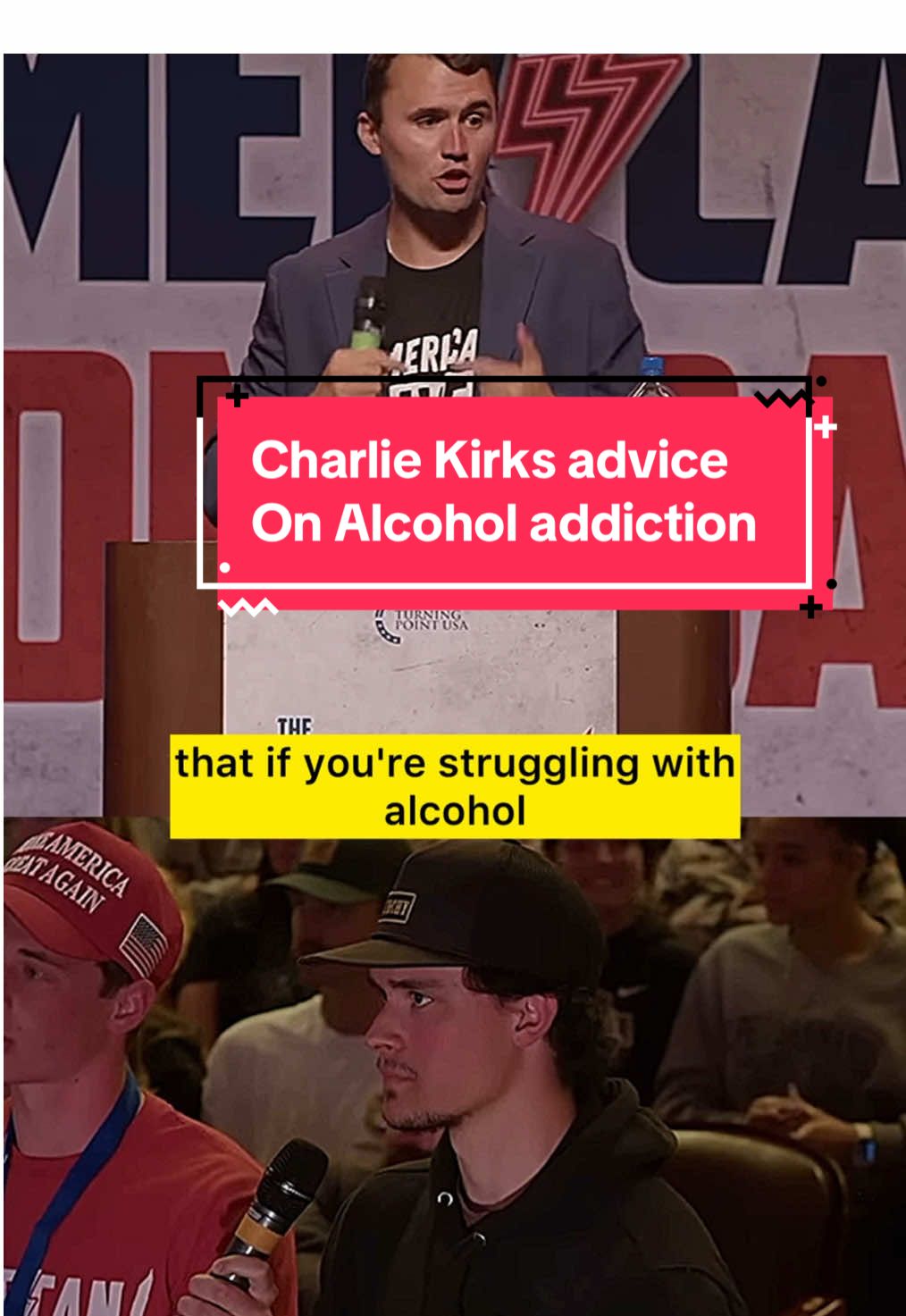 Charlie Kirk explains the effects of quitting alcohol and fixing your life to this man who thanked him for inspiring him to skip college and become an electrician. 🔌💡 Do you think he’s right..?🤔 #Debates #CharlieKirk #Fypp #Alcohol #Conservatives #Liberals #Republicans #America #PoliticsTikTok