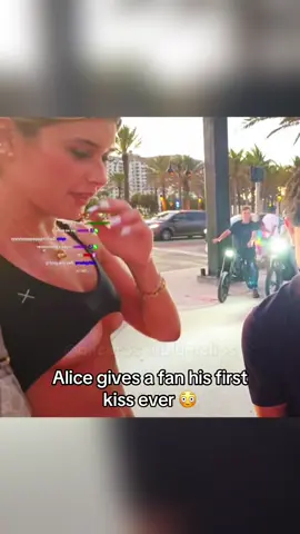 Alice gives a fan his first kiss 😳 #fyp #foryou #trending #viral #alicerosenblum #jwhitisabop 
