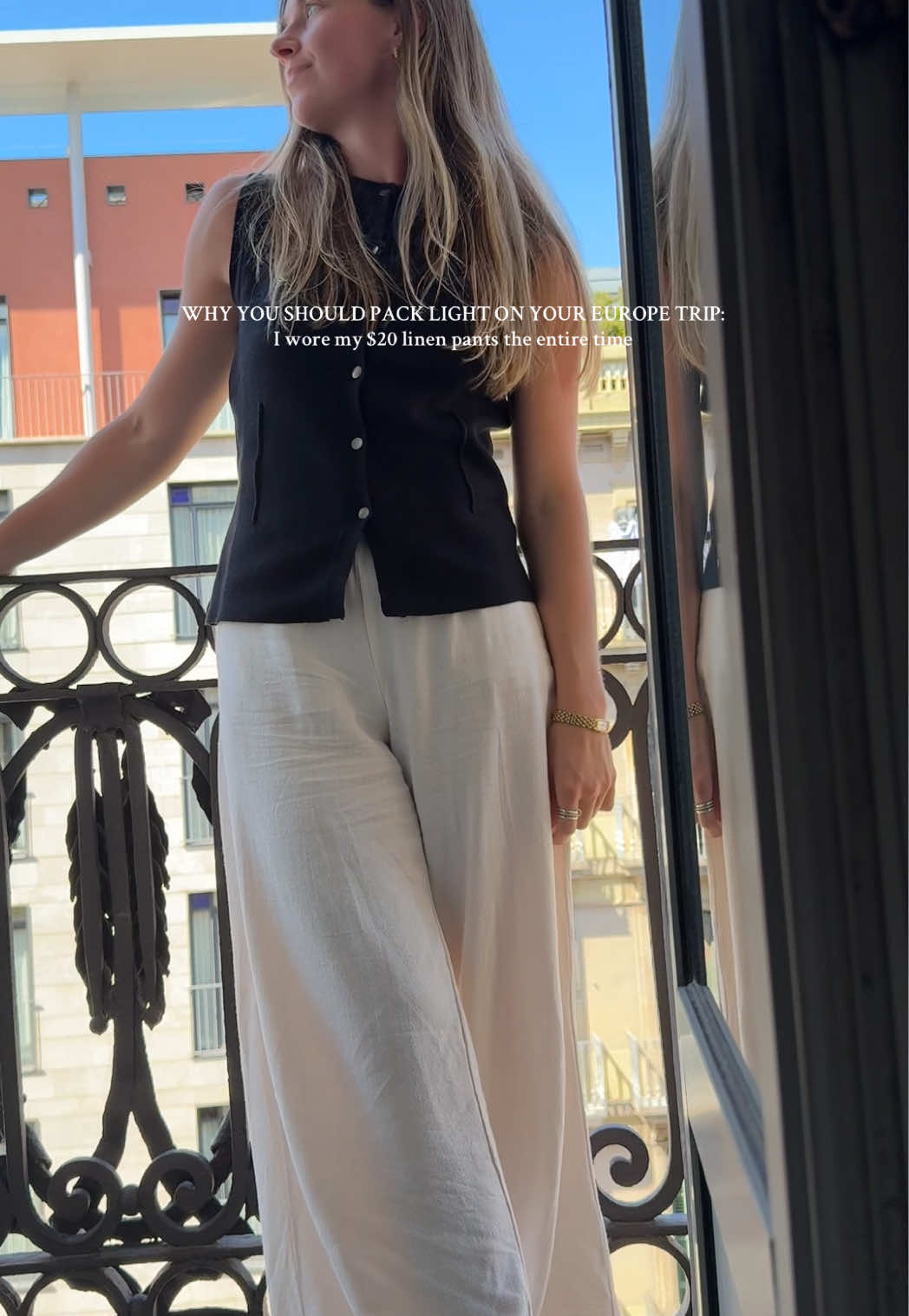 Euro summer girls… PACK LIGHT + thank me later. Main reason…. You will want to wear what’s COMFY so make it versatile! Also… you’re going to want to shop hehe so LEAVE ROOM FOR IT! #eurosummer #europe #OOTD #linenpants 