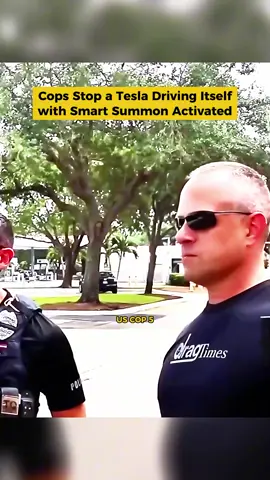 Cops Stop a Tesla Driving Itself with Smart Summon Activated  #cops #copsoftiktok #copsontiktok #copstiktok #foryou #fyp