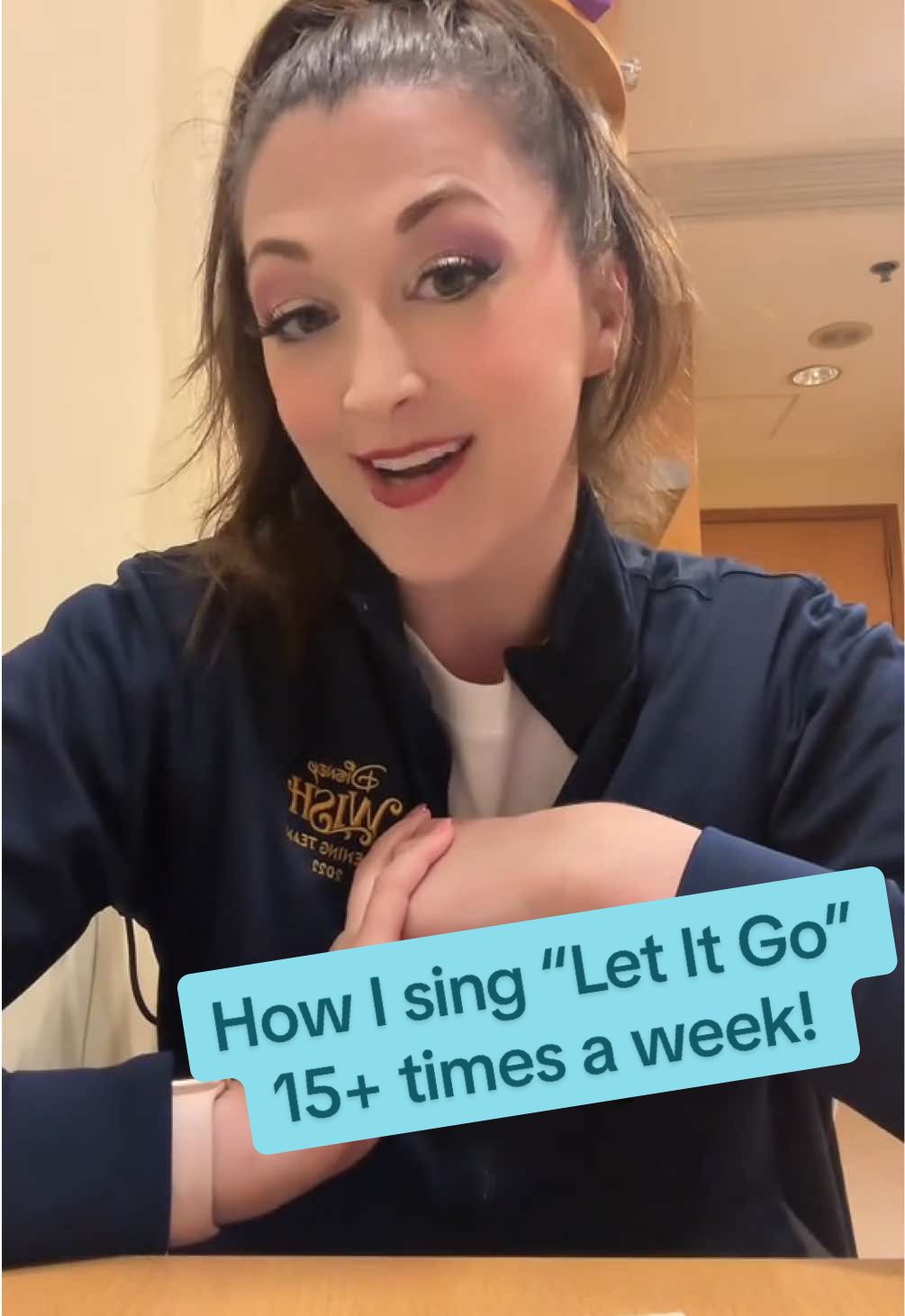 Singing Tips & Tricks for singing “Let It Go” (amongst other things) 15+ times a week!! #performer #sing #singer #vocalist #actress #disney #fyp #theatrekid #foryoupage #hongkongdisneyland #theatretiktok #theatretok 