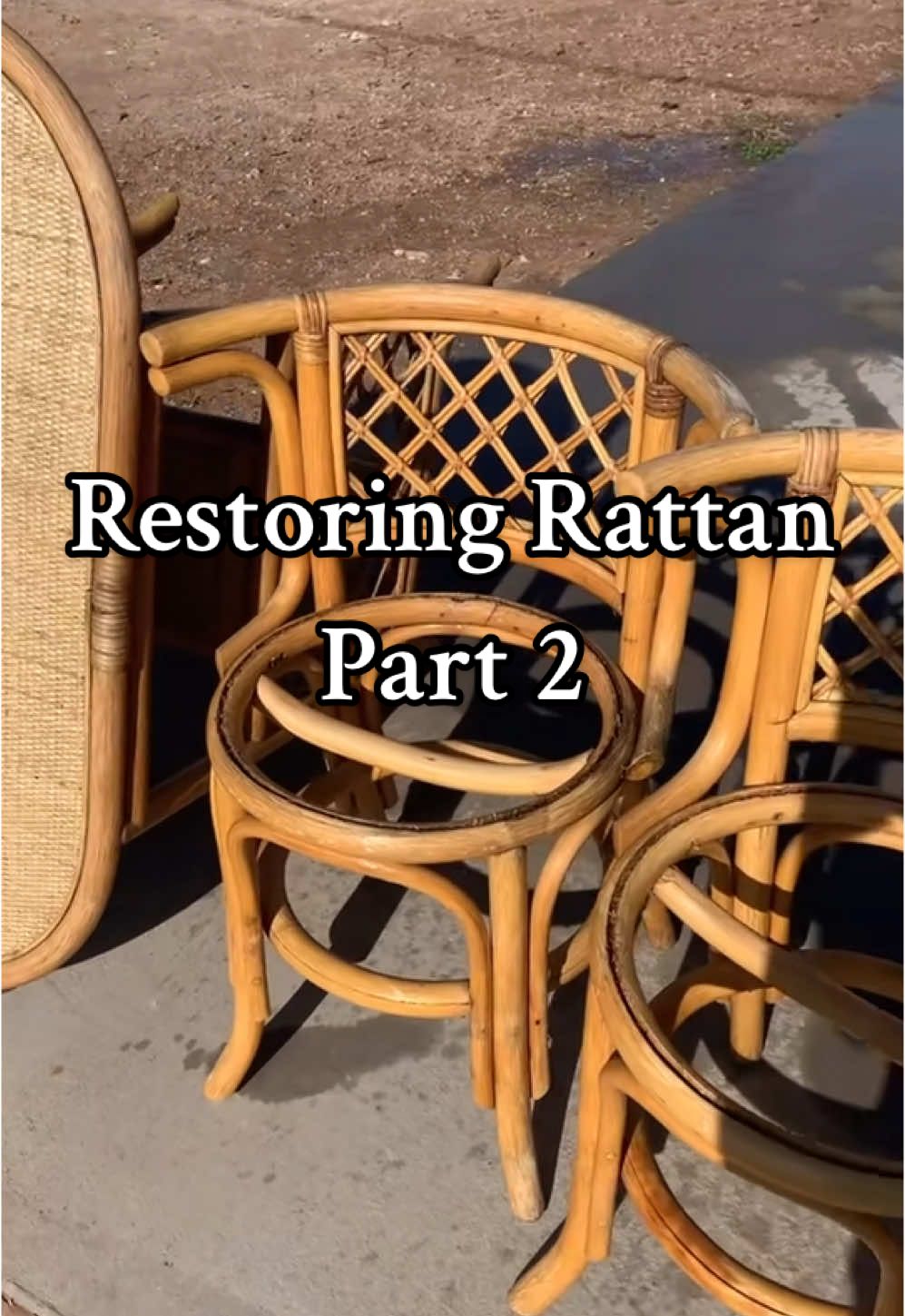 Part 2 of restoring rattan. #wicker #wickerfurniture #rattan #thrifted #restoration #thrift #thriftedfinds #thrifting #thriftfinds #thriftshop #thriftshopping #thrifttok #thriftflip 