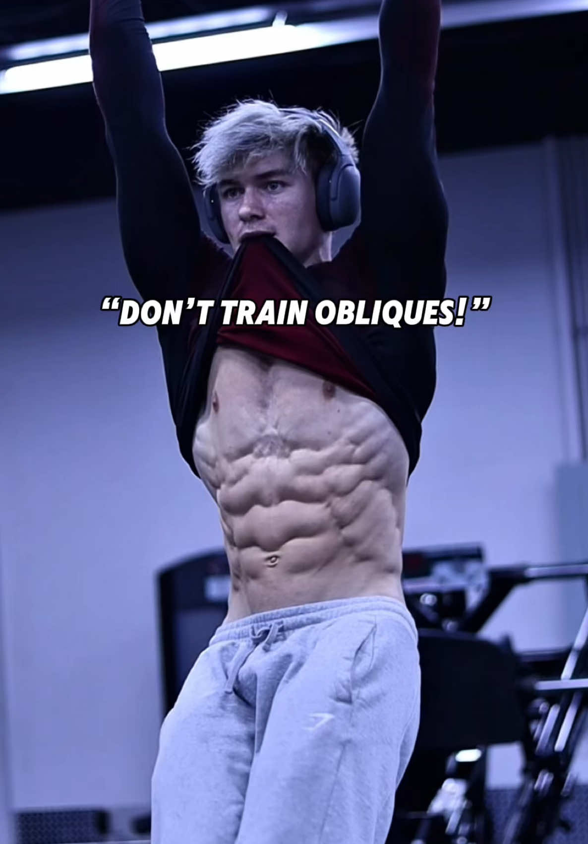 Have you ever seen someone train obliques and get a “blocky” waist? Neither have I. It’s a myth. Another reason why people mention is because it’s a good excuse to avoid training abs. If you ever do see someone with a blocky waist it’s usually genetics or high amounts of gear.  - I’ve found that when I train my abs regularly it just makes them even more impressive, especially at lower body fat levels through the right diet.  - Another reason it’s important to train abs/obliques is to prevent injury, improve posture, and a more functional and balanced core.  - #ripped #abs #sixpack #shredded #Fitness #gym #GymLife #abworkout #muscle #bodybuilding #gym #gymlife 