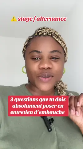 Les 3 questions que tu dois absolument poser en entretien d’embauche.#stagiaire #alternance #entretiendembauche #candidate #candidate #conseilsrh 