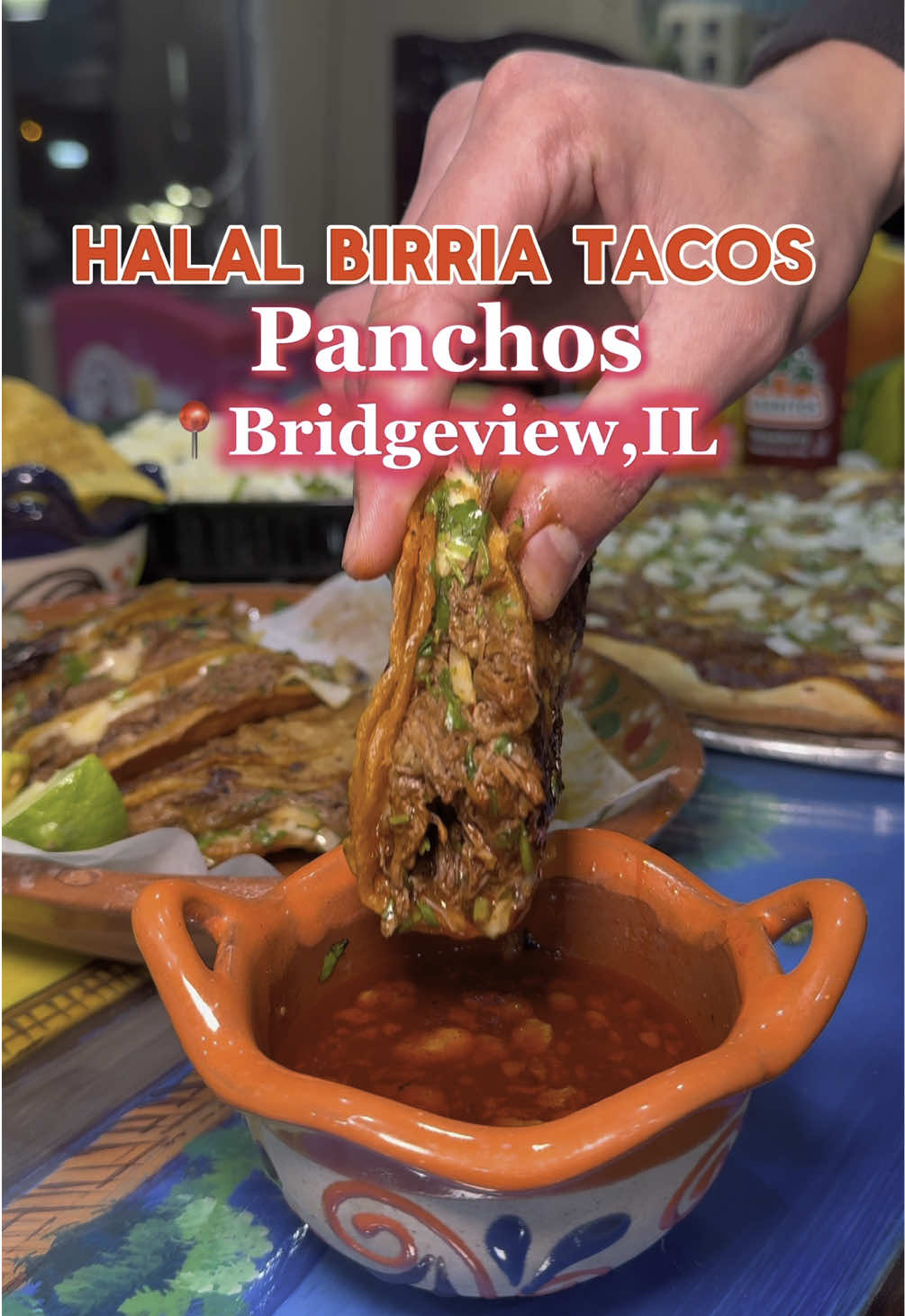Halal Mexican hits different 🌮🔥 Birria tacos, birria pizza, and flavor combos you won’t forget!  @panchos tacos and pizza  • • • #chispotlight #foodinchicago #chicagofoodie #chicagoeats #chicagofoodguide #illinoisfoodie #eatillinois #chicagohalal #chicagohalalfood #halalmexican #birriatacos #chicagobirria #birriapizza #viral #halalbirria #bridgeviewil #bridgeviewhalal #panchostacos 