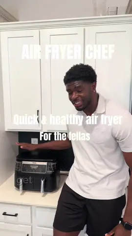 Quick & healthy air fryer meal for the fellas w/ The Air fryer chef@Ninja Kitchen  #quickmeals #gainmuscle #loosefat #fyp #mencooking 