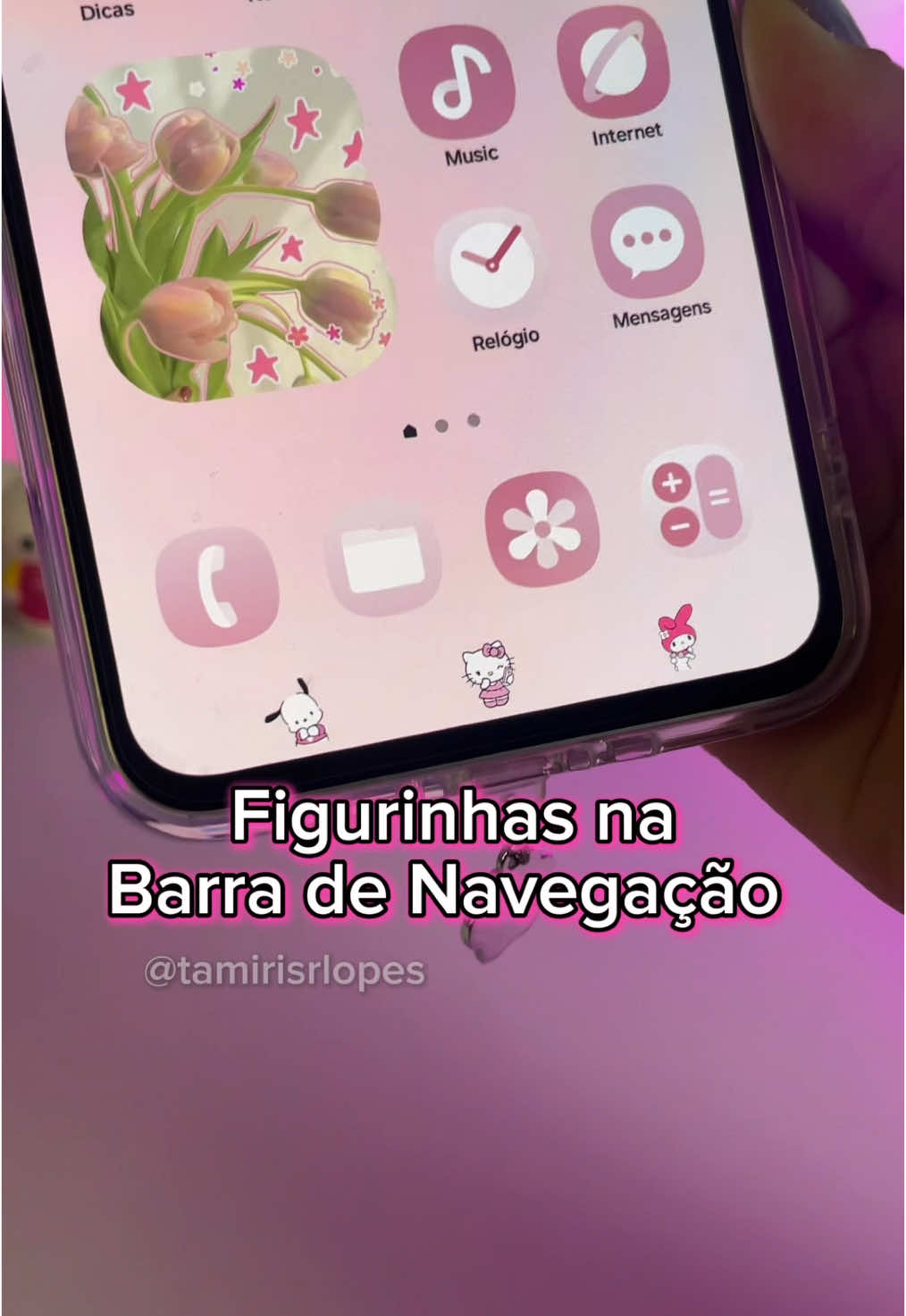 Figurinhas na barra de Navegação ✨🎀  #samsung #dicassamsung #tecnologia #oneui7 #samsunga56 #galaxya56 #pink #techtok 