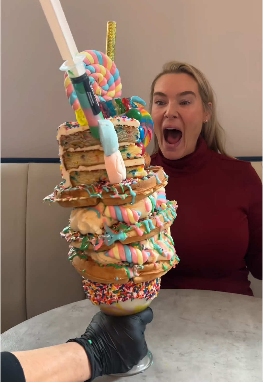 Just a light snack from @elmstreetdiner in Norwalk, CT… 🍭😏😁 Who’s in the mood for some dessert right now? #DEVOURPOWER #fyp #foryou #foodtiktok #elmstreetdiner #stamford #norwalk #dessert #sweets #sweettooth #milkshake #milkshakes #waffles #Connecticut #foodies #foodblog #birthday 