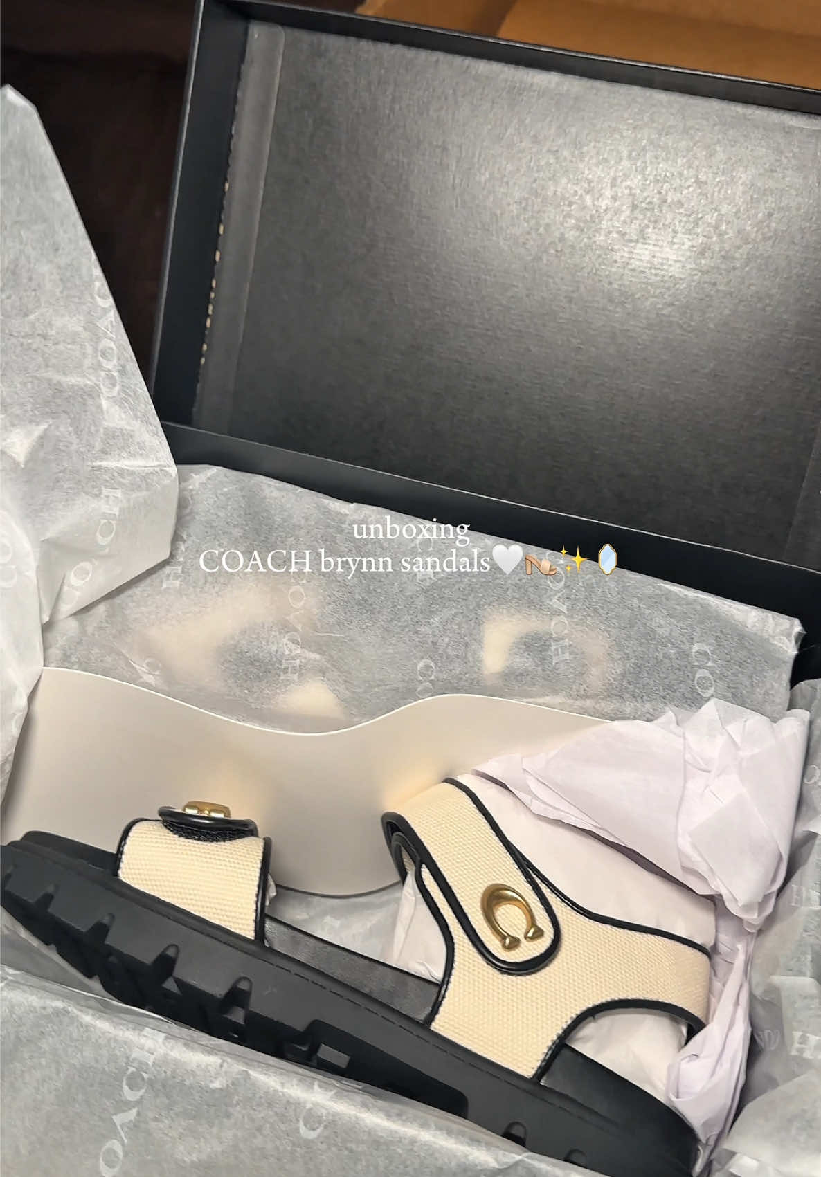 New finds😍😍 @Coach did their biggest one with these #unboxingvideo #summerstyle #coach #coachbrynnsandal 