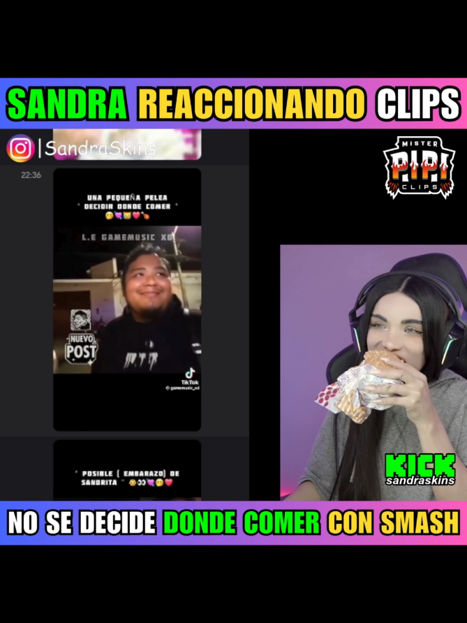 Sandra reaccionando clips, no se decide dónde comer con Smash. #sandra #sandraskins #sandraskinsclips #sandraskins_fans #smash #smashkins #minovela #orochi #orochiarmy #noveleros #reaccionando #clipskick #kick #kickperu #kickperu💚 #streamers #streamer @Sandra Skins @Freddy 'Smash' Sina 