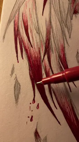 Devoted or…betrayed? #angel #blood #wings #sketching #sketchingprocess #drawingprocess #devoted #heaven #deity #artist #artwork #draw #fyp #foryoupage #foryou #tiktok