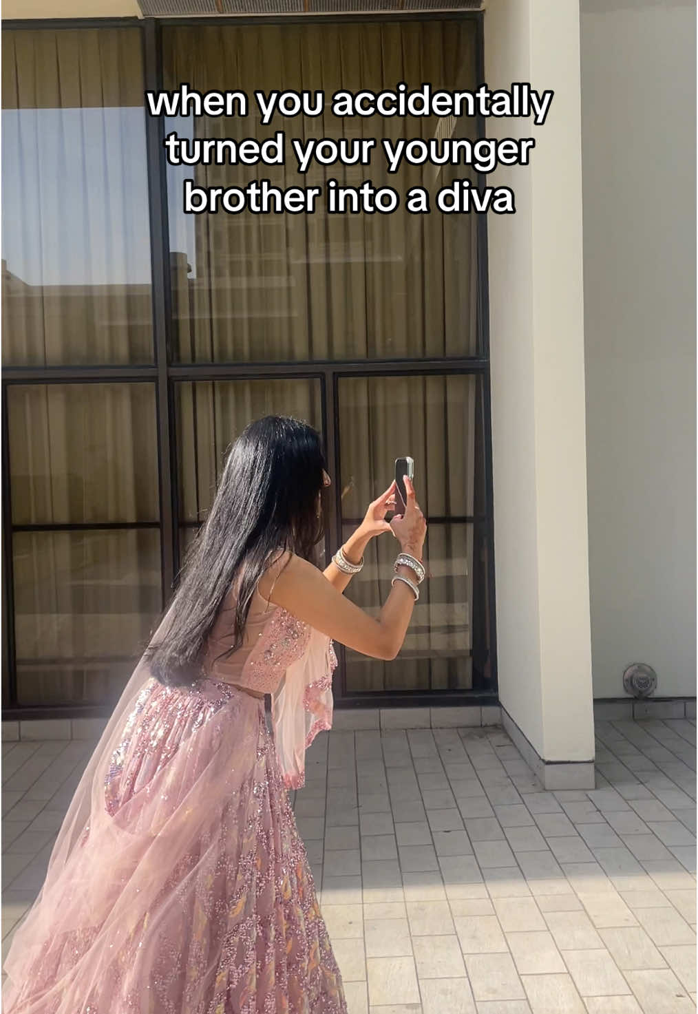 the lighting was too good to not get in some solo shots lmaoo 💅🎀💕 #Siblings #siblingcheck #relatable #indianwedding #desiwedding #indian #kardashians #kardashian #youngerbrother #oldersister #indiantiktok #desi #desitiktok #brown #browngirl #browntiktok #gujju #gujjugirl  #fyp #fypシ #fypage #fypシ゚viral #relatable #diva #divas 