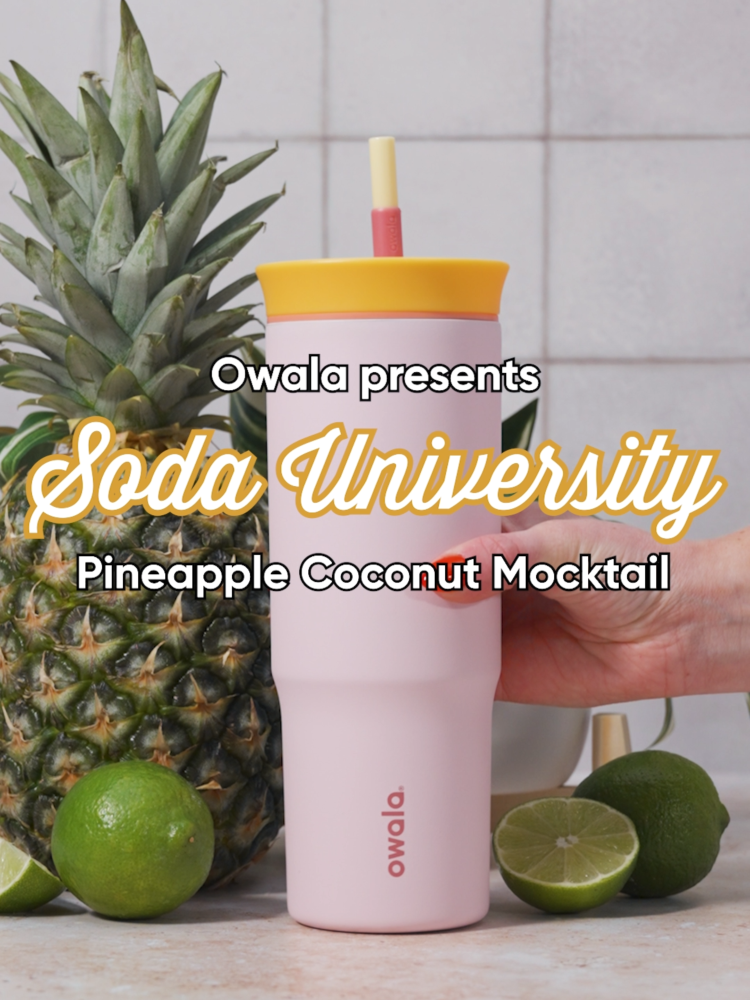 This Pineapple Coconut Mojito Mocktail is gonna be a fan favorite all summer long. 🥥🍍 Ingredients: ⁣⁣ 1 cup of pineapple juice, ½ cup coconut milk, ½ cup sparkling water, 6 to 8 mint leaves, 2 tbsp of lime juice, 2 tbsp of honey⁣, and ice⁣ #owala #drinktok #owalatumbler #mocktail #sodauniversity