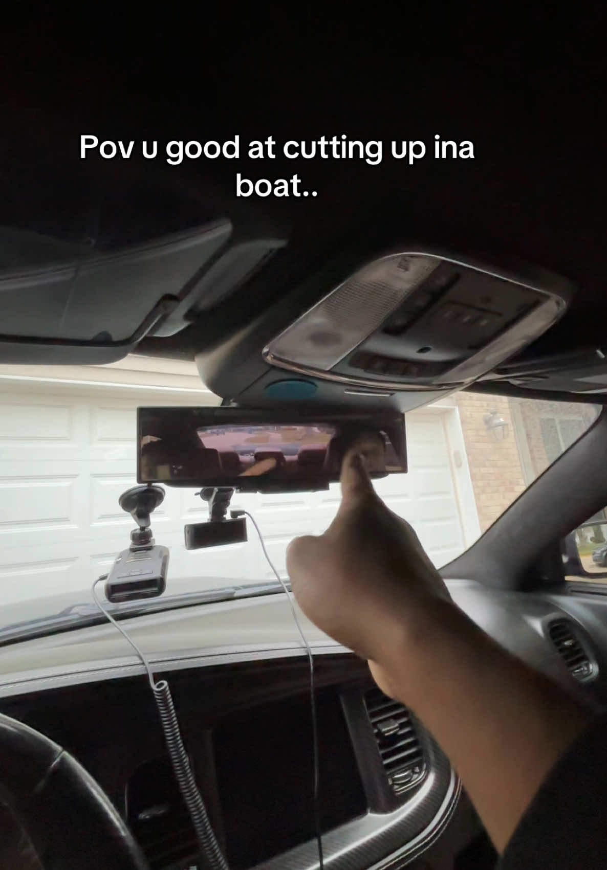 Pov u good at cutting up ina boat.. #atoyye #thebest #hellcat #rearviewmirror 