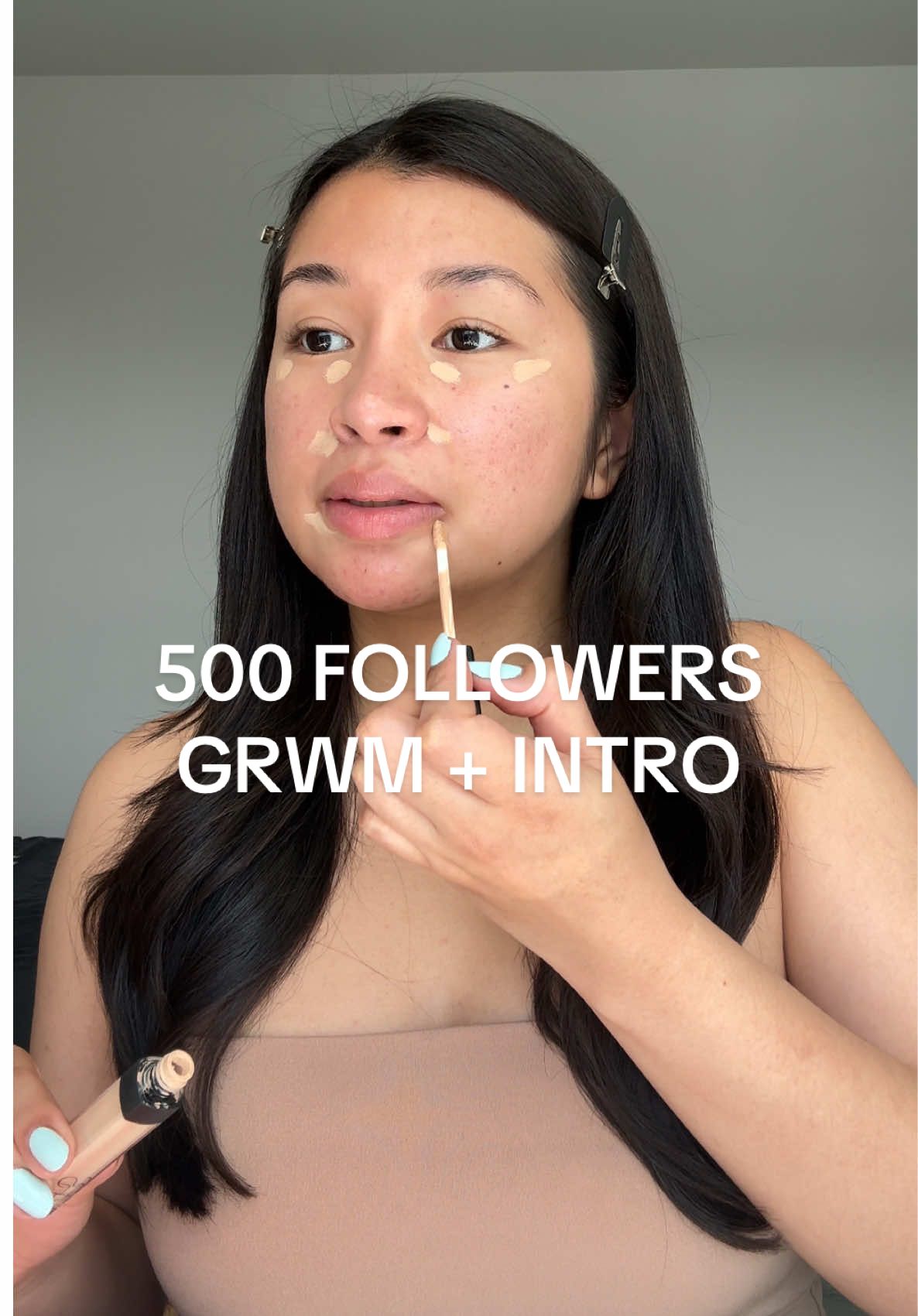 GRWM because I  hit 500 followers! ⭐️ It might not be a lot to some... but I'm excited to share more of my little life here 💖 #GRWM #SmallCreator #500Followers @NARS Cosmetics creamer concealer @Haus Labs by Lady Gaga foundation @Rare Beauty liquid blush @OPI nail polish 