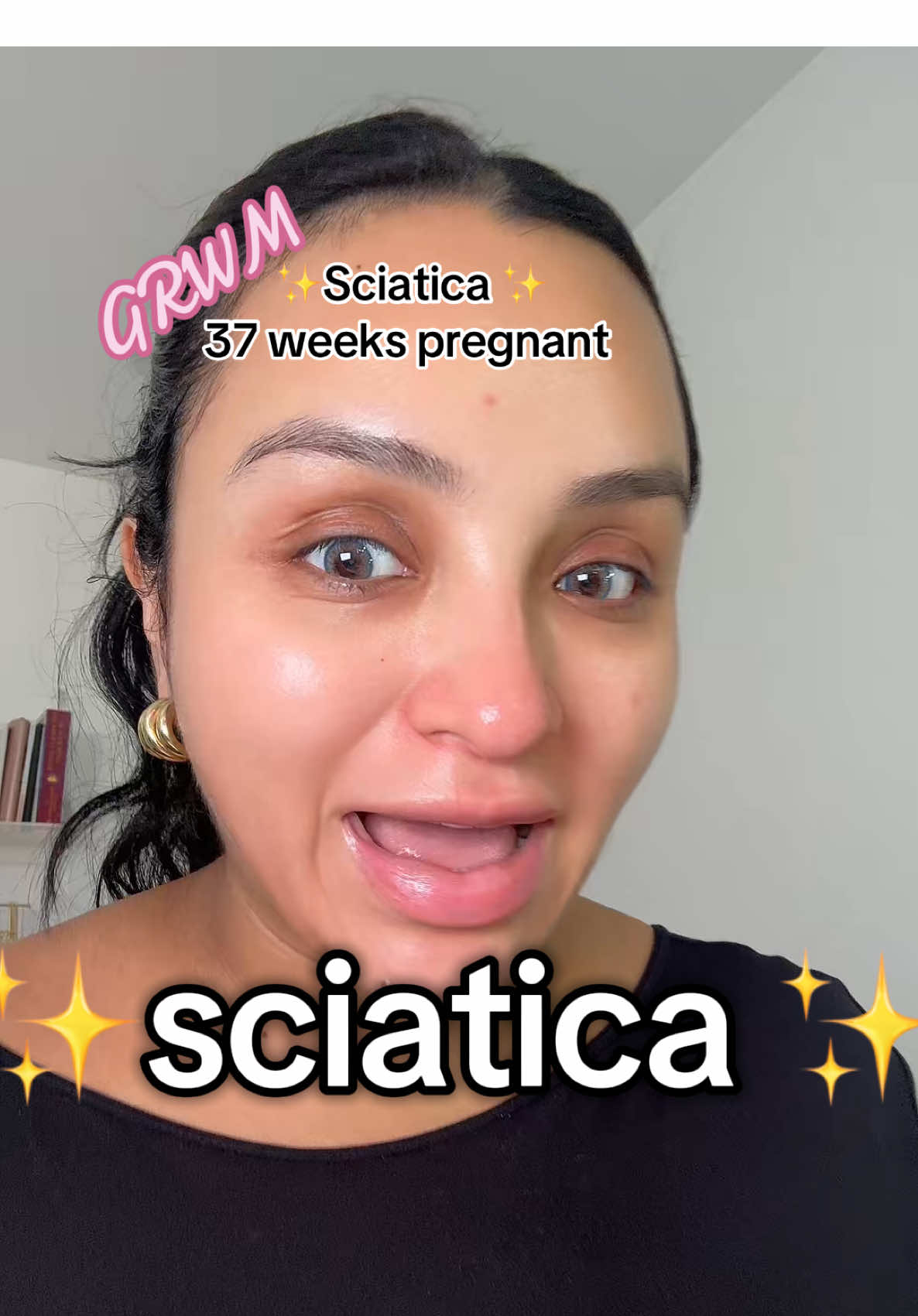 I’ve done a lot of research to ease my pain but it doesn’t work lol #37weekspregnant #sciatica #sciaticapregnancy #sciaticarelief 
