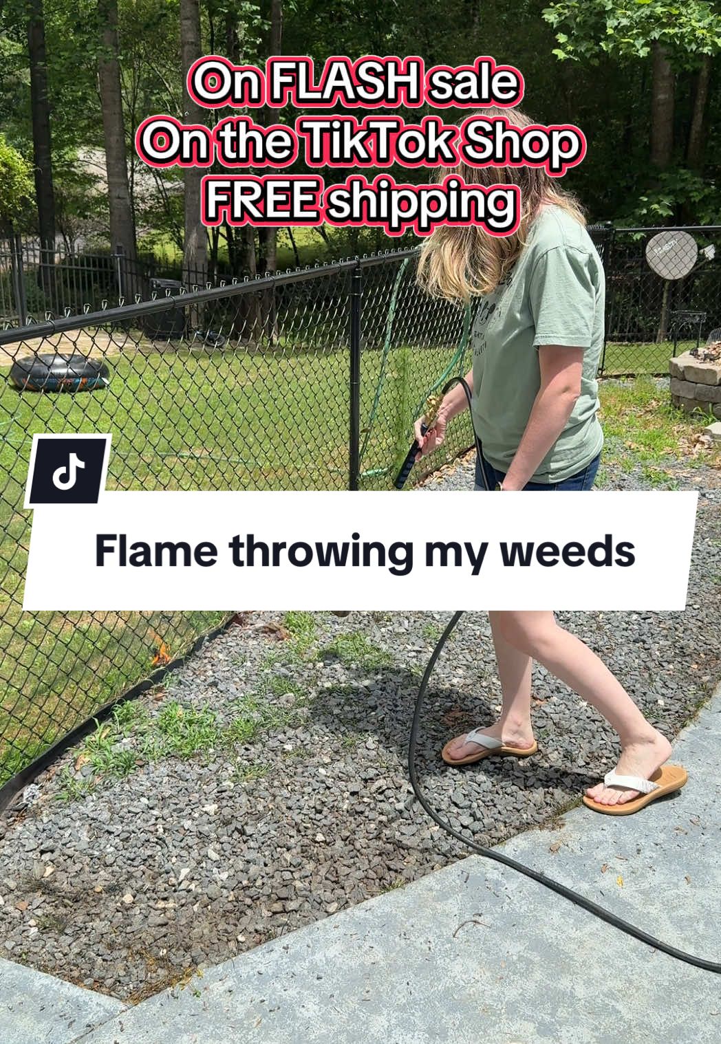 I do this once every May and it lasts all summer! This is the fastest way to get rid of weeds and the best part is it kills the root and you don’t have to bend over and pick weeds! #flamethrower #torch #weedtorch #weedkiller #flamethrowing #burningweeds #killingweeds #yardcleaning #yardcleanup #messyyard #cleaningmotivation #outdoorcleaning  #messyhome #cleanwithme #busymom #yardwork #cleanup #adhdproblems #backyardcleaning #relatable #reallife #adhdcleaning #reclaimed #reclaimyourlife #reclaimyourspace #chaos #chaoticlife