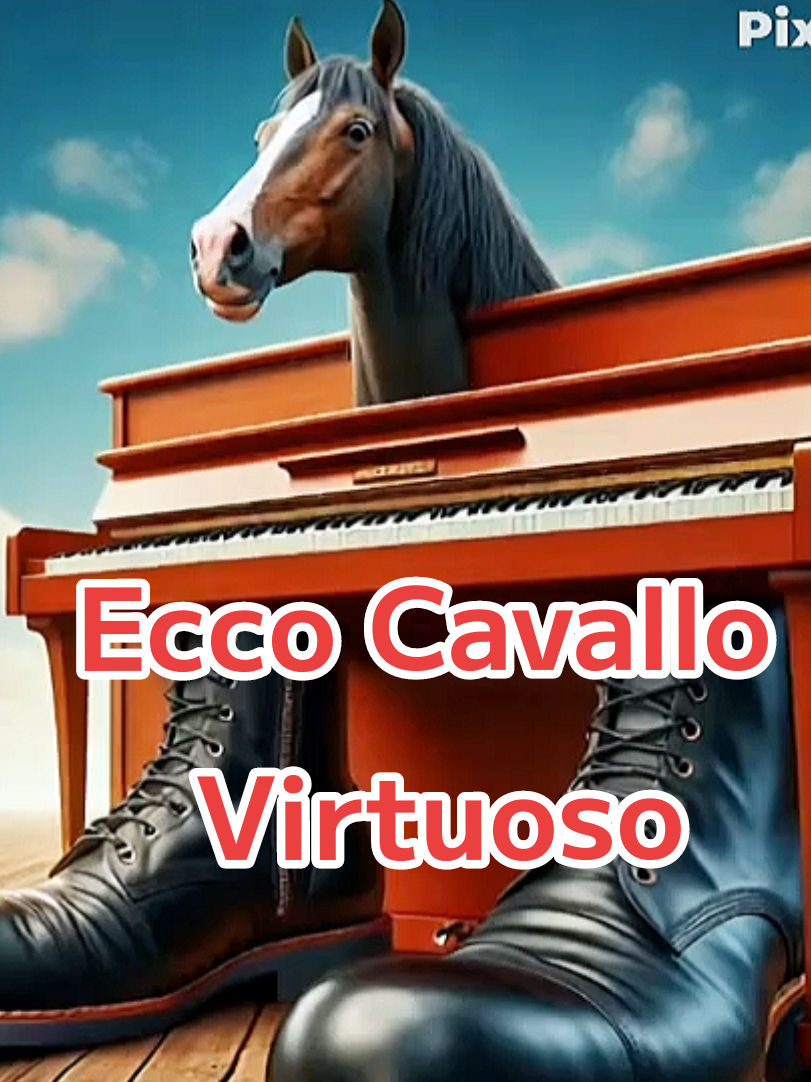Ecco Cavallo Virtuoso #horse #ai #brainrot #fusión #italianbrainrot #hybrid #piano #viral 