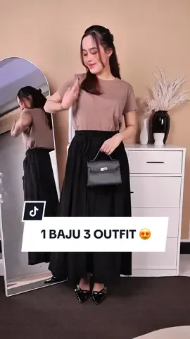 1 baju jadi 3 outfit? Bisa banget dong 😍✨ #denayawear #fyp #kaospolos #kaosmurah #cuantanpabatas #viral #kaoskeren #casualoutfits #ootdfashion #tiktokviral 