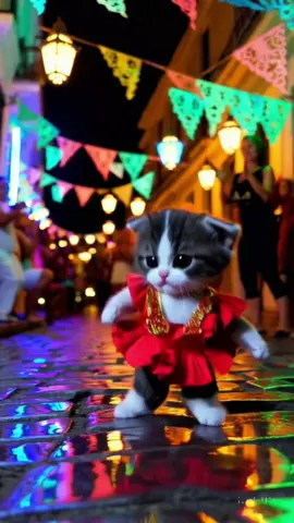 The cute tiny cat dance will make your day ❤️❤️ #mexicansalsa #salsa #catdance #cutecat #cutekitten #adorablepets  #creatorsearchinsights 
