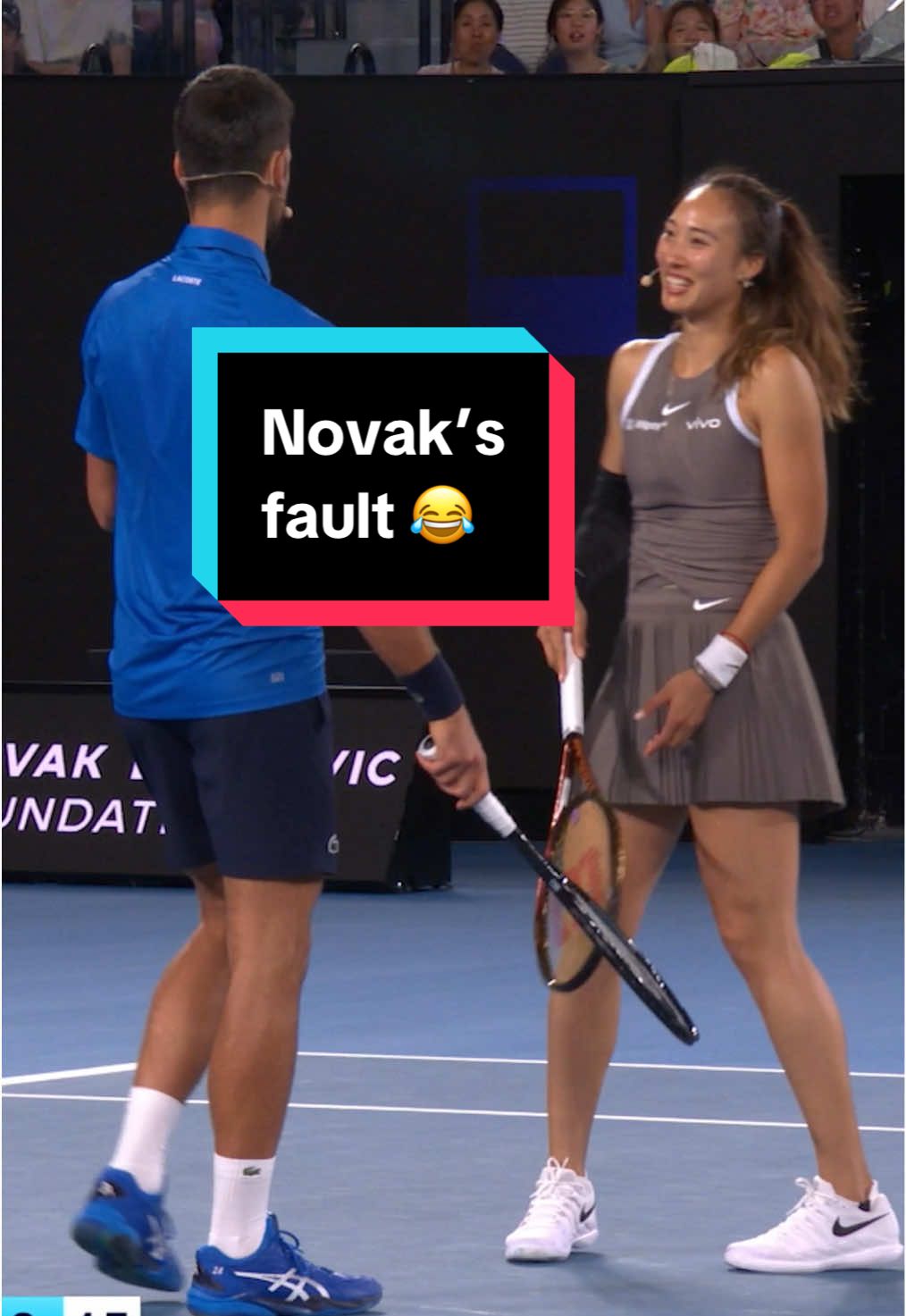 Who was right? 😂 #novak  #djokovic #zheng #qinwen 