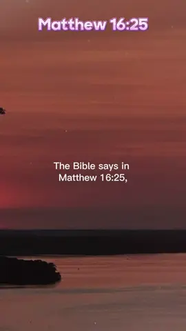 Matthew 16:25 New International Version 25 For whoever wants to save their life[a] will lose it, but whoever loses their life for me will find it. #fyp #christian #christiantiktok #bible #bibletok #bibleverse #versesfromthebible 