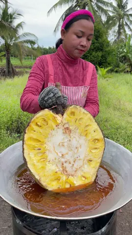 Giant Jackfruit Deep Frying—Satisfying & Crispy! #FoodTok #HiddenRecipes #viralrecipe #jvcookingasmr 