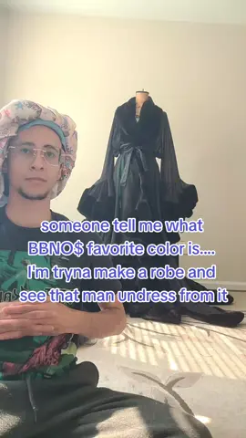 for financial reasons, this is a joke  (can yall imagine him in a full deluxe marabou baby yellow satin robe or hell even fur robe. wearing that shit while in a convertible car jamming to the music. or just chilling by a for place with another man as a foot rest. this is a joke.) #bnno$