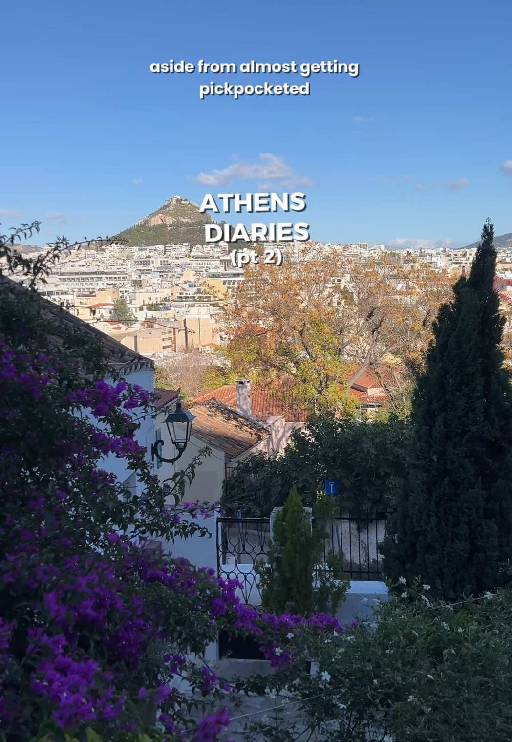 Athens itinerary in caption 🩵 Athens was so pretty but I’ll be honest, the trip was a bit chaotic ✨ would be a bit boring if it wasn’t, right? Day 1:   🌅 Dinner + stroll through Plaka streets  Day 2:  📚 ☕ Coffee in a cute bookshop @ little tree books & coffee 🏛️ The Acropolis  🏛️ Acropolis Museum - too packed, massive queues  🍽️ Lunch @ O Thanasis 🏘️ Explored Plaka streets  🏠 Found Anafiotika - hidden neighbourhood 🍦 Ice cream @ Mona Lisa  🍽️ Dinner + stroll through Little Kook  🐱 Fed street cats Day 3:  🥞 Brunch @ Kosmikon 🛍️ Monastiraki market  ☕ Dessert + coffee @ Ellyz cafe 🚡 Funicular ride up Mount Lycabettus  🍽️ Dinner @ Savvas Day 4: 🛫  🥣 Greek yogurt @ Fresko 🚶‍♀️ Stroll through Plaka  🌳 National Garden  🐢 Turtle pond  🏟️ Athens Marathon finish at Panathenaic Stadium  🍰 Dessert @ Lukumades 🎨 Shopping for art in Plaka A review of all the halal food we ate in Athens is also up now 🫶🏼  #athensgreece #traveldiaries #visitgreece Greece holiday | Athens Greece | Greece vlog 
