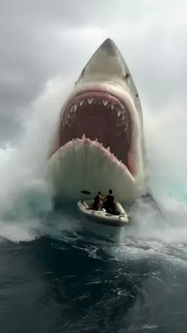 Megalodon æ #horrortok  #weirdcore #ai #thalassophobia #jaws #sharks #megalodon #seamonster #ocean #sharkattacks 