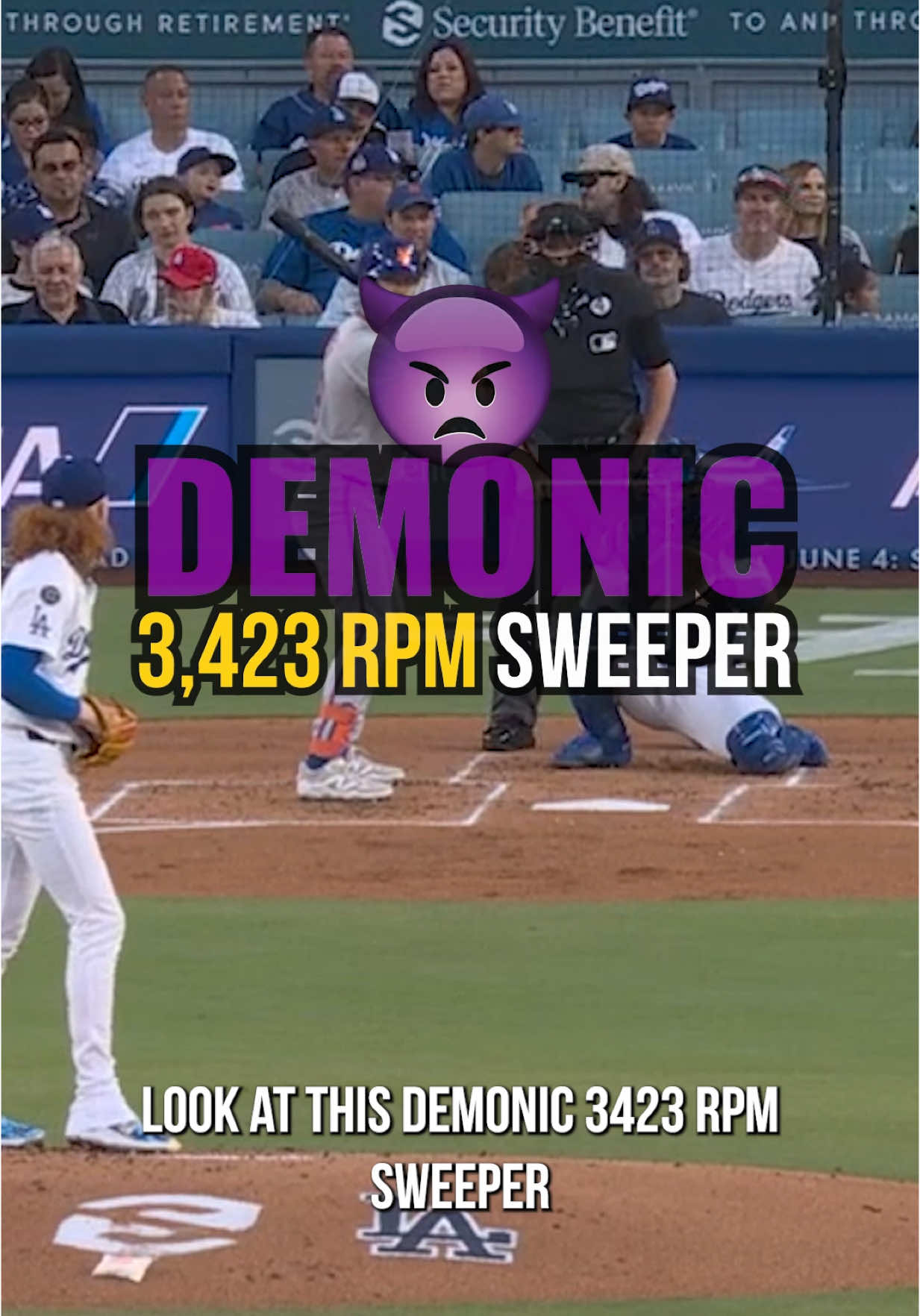 Check out this DEMONIC 3423 RPM Sweeper from Dustin May!!😈😳 #MLB #baseball #sports #pitchingninja 