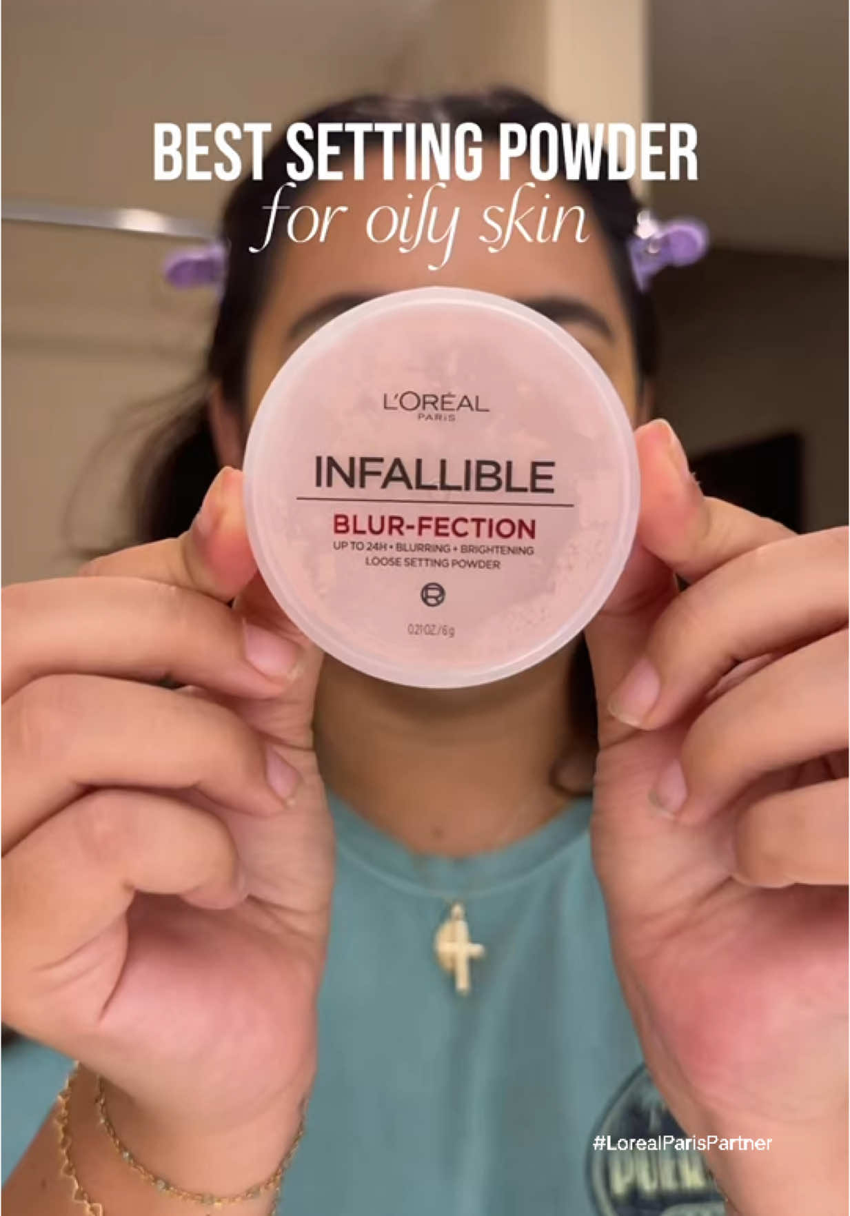 Thank you @L’Oréal Paris 😍💖  This is HANDS DOWN my all time fav powder, now just need it in a pressed powder 🙈 @L’Oréal Professionnel  @loréal paris usa best setting powder for my oily skin #powderfoundation #settingpowder #lorealparis #lorealparispartner #creatorsearchinsights #musthaves  #makeup #affordablebeauty #makeuptips #makeupset #beautyfinds #oilyskin #oilyskinmakeup #oilyskintips #microinfluencer #contentcreators #fyp #smallcreators #contentcreation #latinacreator #grwm 