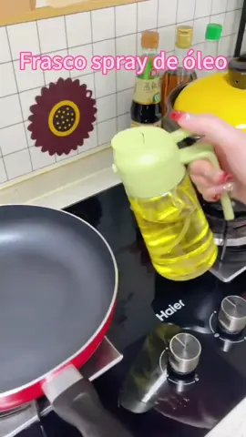Azeiteiro Vinagreiro Spray De Vidro Com Botao + Bico Dosador + Tampa E Alca De Plastico 470ml#Suprimentos de cozinha