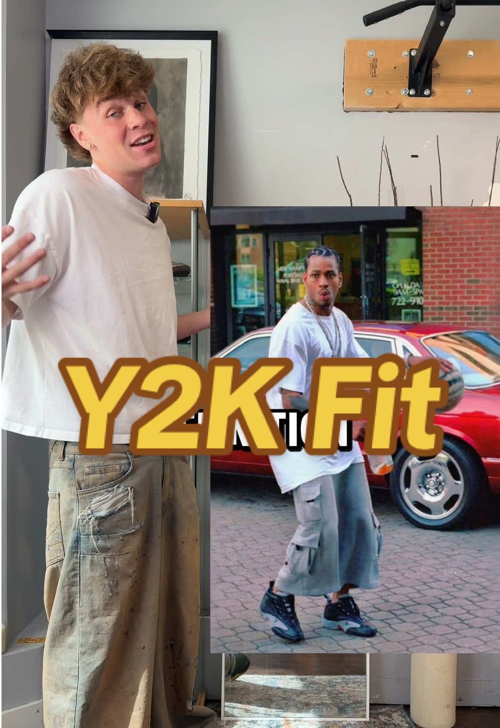 Making a Y2K Fit #fyp #y2k #fashion #fashiontiktok #tupac #alleniverson #baggy #jorts #jersey #timbs 