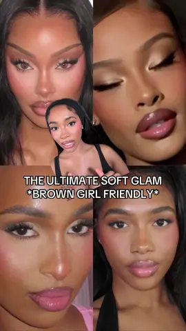 THE ULTIMATE SOFT GLAM. For my brown girls 👩🏾‍❤️‍💋‍👩🏾 Products: embryolisse lait-crème concentré @urban decay honey palette  @Kat Von D tattoo liner @DanessaMyricksBeauty yummy skin glow serum @makeupbymario foundation 18W + powder “neutral peach” @sephora best skin ever concealer 57Y @Hourglass Cosmetics concealer “Dune” @Too Faced concealer “Vanilla” @Makeup Revolution cream blushes “Dolly Rose” + “Savage Coral” @Haus Labs by Lady Gaga blush “French Rosette” @Maybelline NY Me pressed powder 130 @NARS Cosmetics Laguna bronzer 06 @Charlotte Tilbury  @ONE SIZE BEAUTY on till dawn setting spray @patrick ta “We need better lighting” #softglam #makeup #beauty #makeuptutorial #grwm 