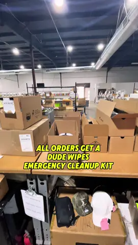 ALL orders come with a @DUDEWipes Emergency Cleanup Kit 