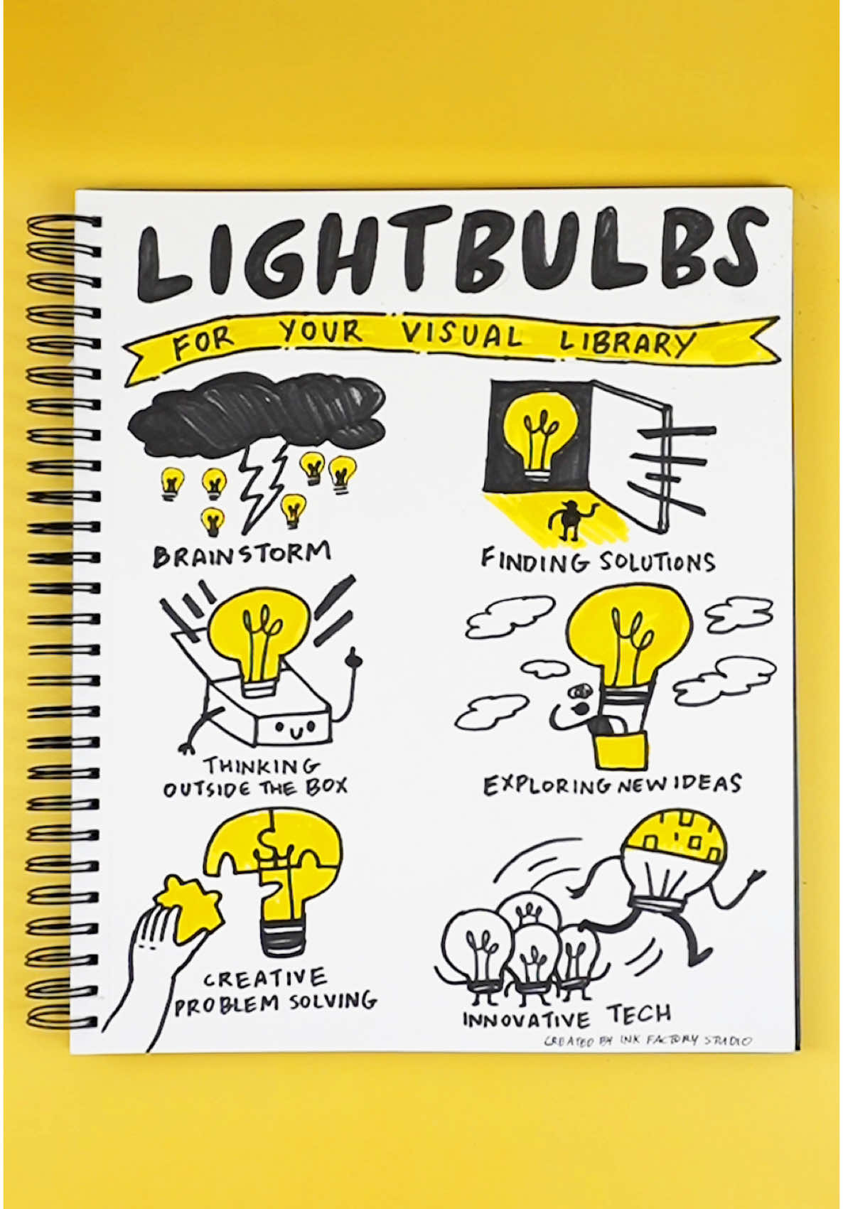 Let’s draw icons together! ✍️🌟 Today we’re focusing on icons that incorporate lightbulbs!💡 What would you use a lightbulb to represent in a visual note? Let us know in the comments! 🗯️ #VisualNotes #DrawWithMe #DrawingChallenge #Scribe