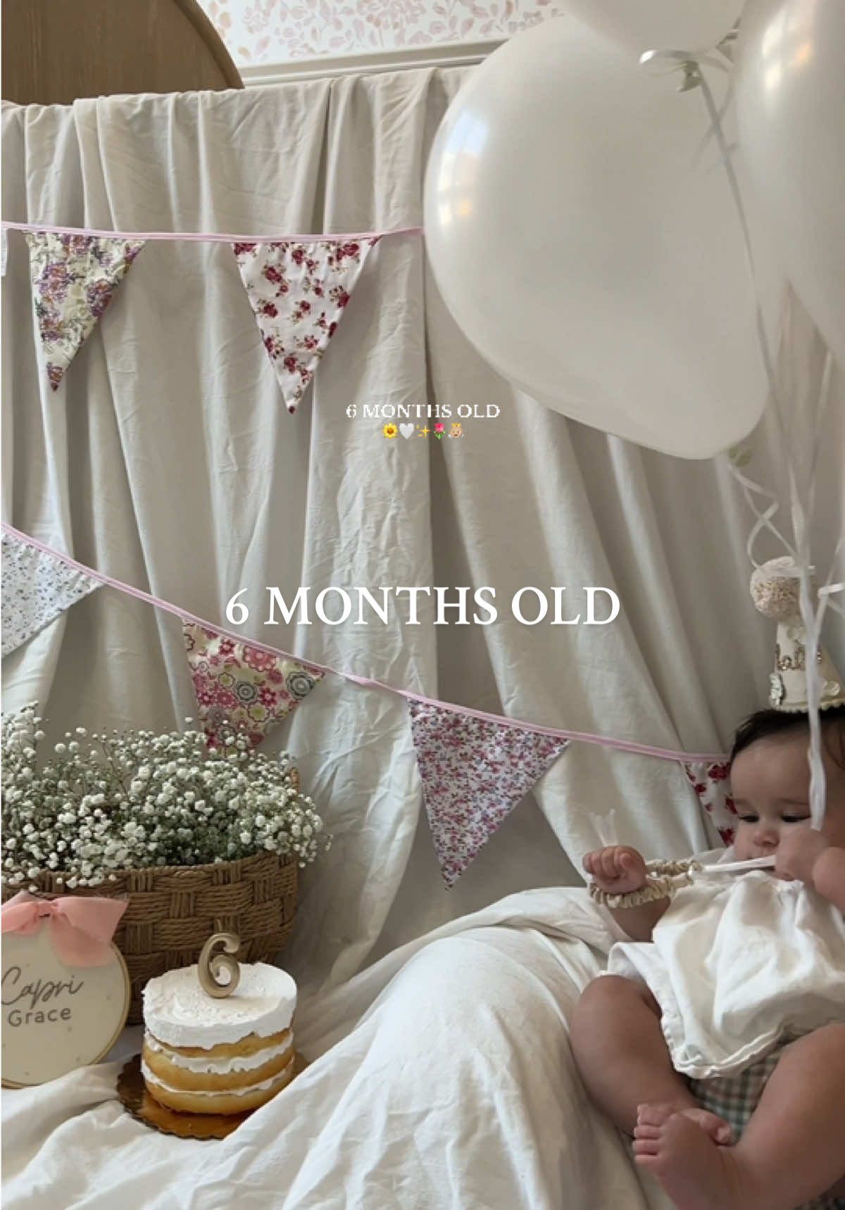 6 months of loving you🤍 my hearts never been so full🥹 #monthlymilestone #babymilestones #6monthsold #girlmom #newmom #aesthetic #milestonephotoshoot #viralvideo #fyp 