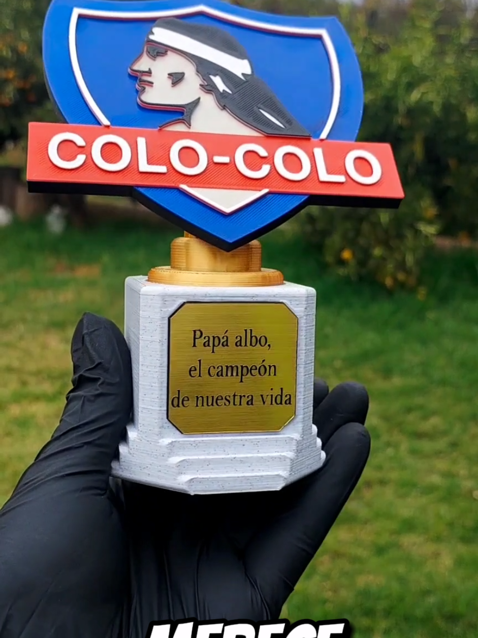 trofeo de futbol para el dia del padre😃⚽️ placa personalizable valor: 12.000 #mlh3d #futbol #trofeo #3dprinting #padre #diadelpadre #regalo #colocolo #universidaddechile #chile 