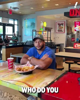 Aaron Donald answering the hard hitting questions in a Raising Cane's 😅 [via @yahoosports]