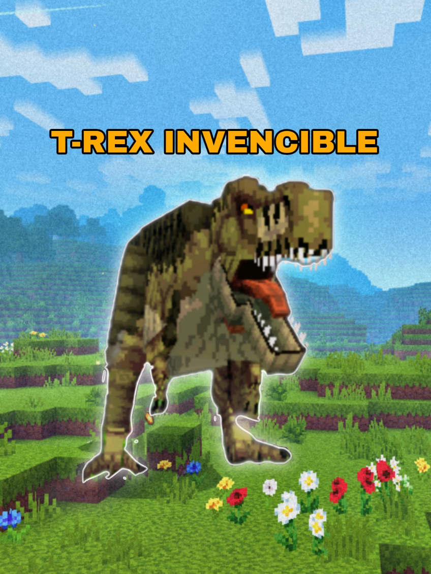 Indestructible el Tiranosaurio Rex 💀 #Minecraft #dinosaurios #dino #minecraftmemes #karmaland #minecraftclips #minecraftmods #fyp 