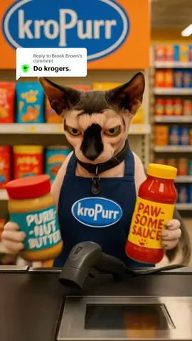 Replying to @Brook Brown Kropurr 💙✨ fish cookies are on aisle 7 ✔️✔️✔️ #aiartwork #catlovers #viraltiktokr #kroger 