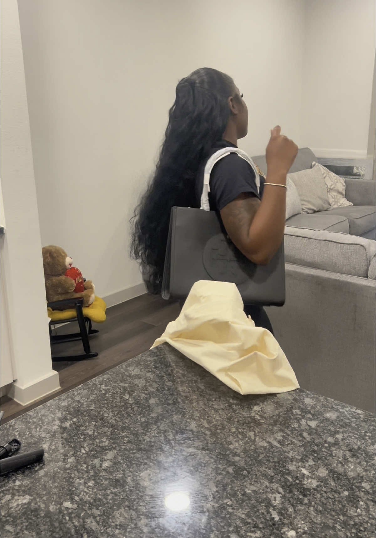 I asked for this purse lol but I was still sooo excited 🥹😂the card surprised me too I wasn’t even supposed to post the original audio but this how I act fr 🙂.  #motherhood #singlemom #blackmoms #BlackTikTok #purse #pursetok #motherdaygift #babydaddy 