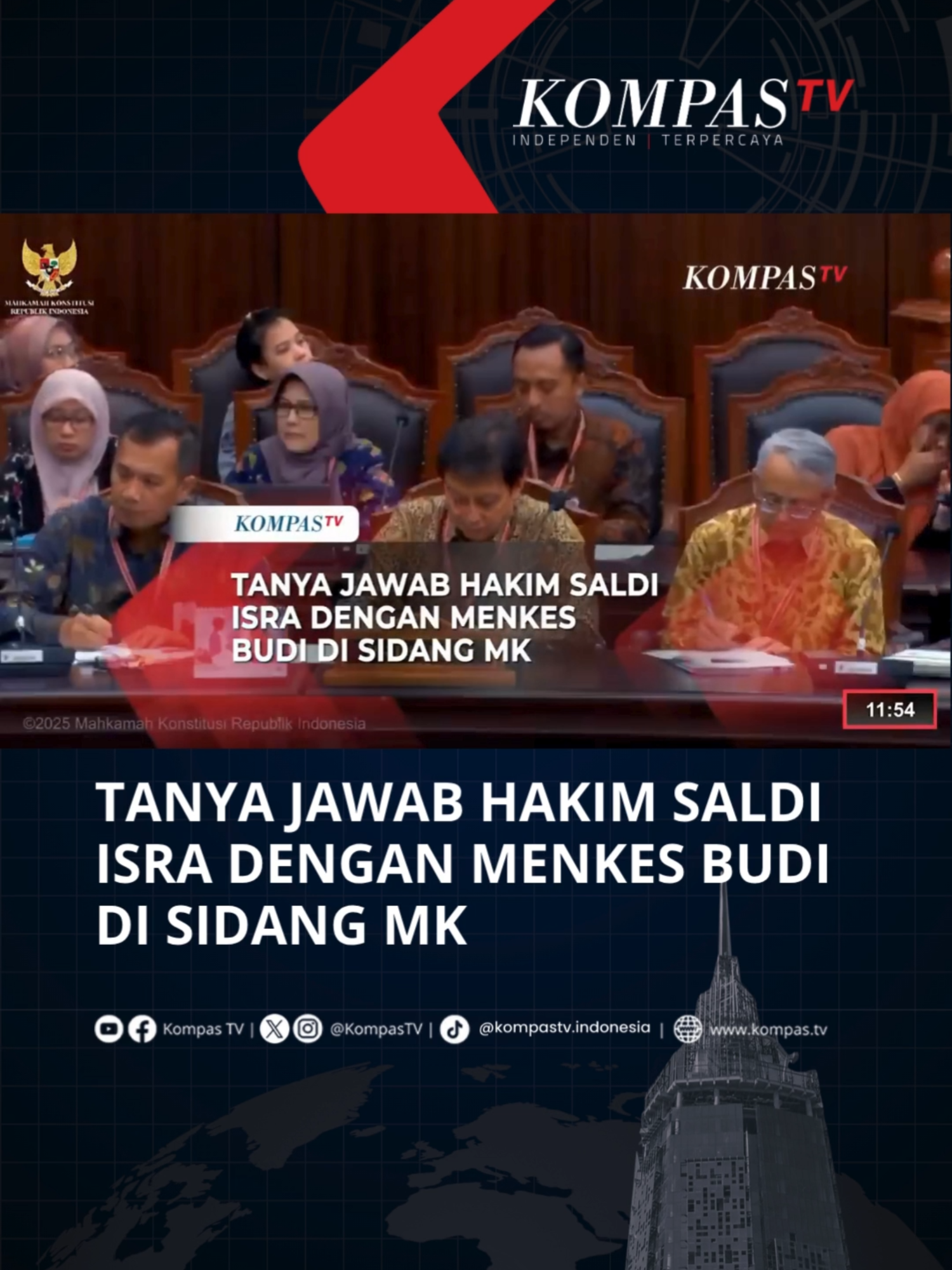 Menteri Kesehatan Budi Gunadi Sadikin menghadiri sidang di Mahkamah Konstitusi membahas terkait pengujian materiil Undang-Undang Nomor 17 Tahun 2023 tentang Kesehatan, Selasa (3/6/2025). Dilihat dari Youtube Mahkamah Konstitusi RI, Hakim Saldi Isra menyampaikan ke Menkes untuk berembuk agar ada jalan keluar terbaik. Setelah menjelaskan panjang terkait Indonesia emas dan masyarakat sehat, Hakim Saldi meminta Menkes to the point dan tidak berbelok-belok terkait reformasi institusi di bidang kesehatan.  Saldi pun meminta Menkes Budi bicara terus terang. Sebelumnya Menkes meminta PB IDI tidak memiliki kedudukan hukum untuk melayangkan gugatan mengenai UU Nomor 17 Tahun 2023 tentang Kesehatan. #TikTokBerita Selengkapnya simak video berikut ini dan dapatkan berbagai informasi terbaru lainnya hanya di www.kompas.tv atau Youtube KompasTV
