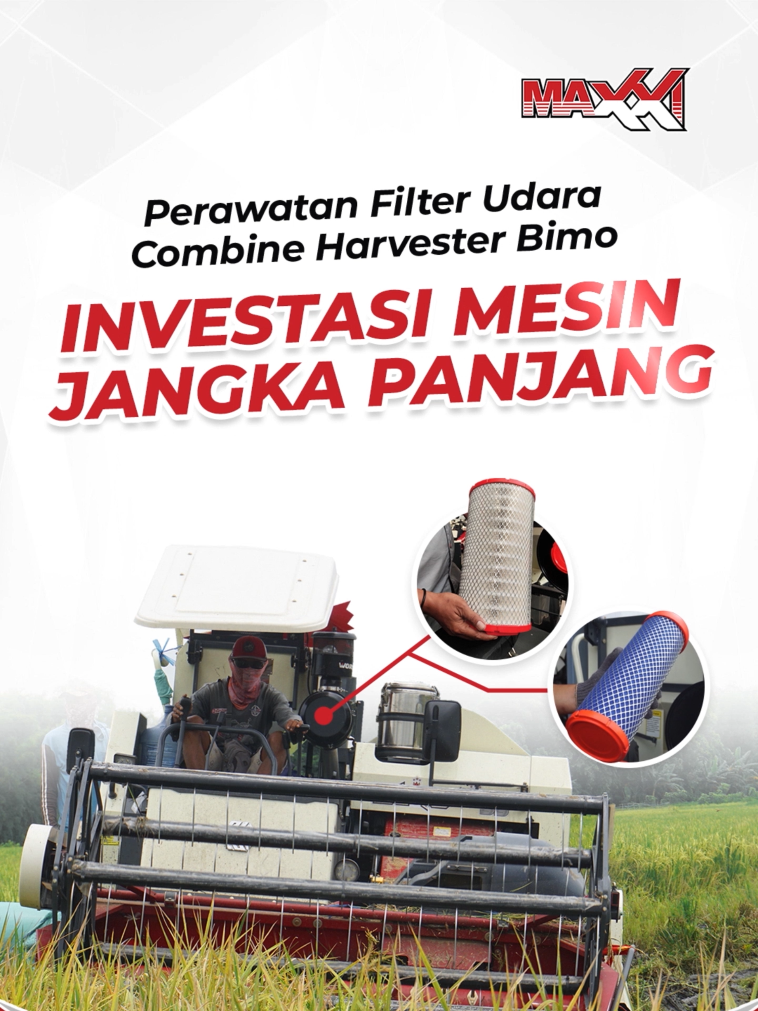 Performa mesin bisa turun drastis jika filter udara kotor atau salah pasang ! Pastikan mesin tetap prima dengan langkah ini! 🛠️ #sahabatmaxxi #pertanianindonesia #mekanisasipertanian #perawatanmesin #filtermesin #fyp #panen #mesinpertanian